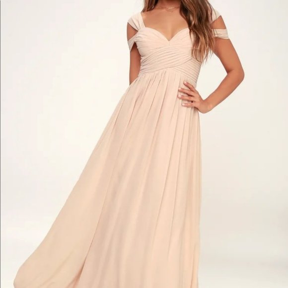 Lulus Make Me Move Blush Pink Prom Party Wedding Flowy Maxi Dress - Picture 5 of 16